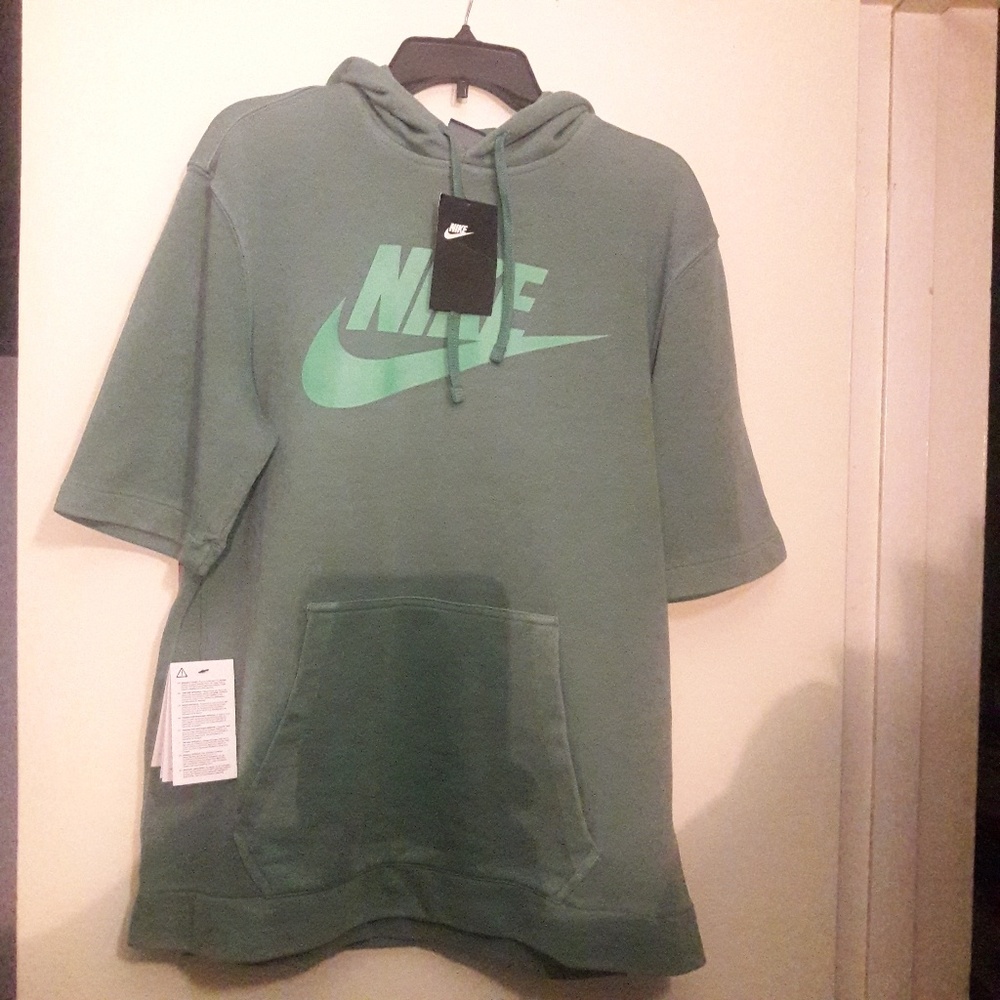 ✂️45 Nike Logo Pullover Hoodie in Green - Picture 4 of 7